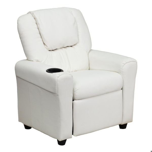 Flash Furniture Kids Recliner, 21-1/2" to 36-1/2" x 27", Upholstery Color: White DG-ULT-KID-WHITE-GG - main
